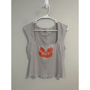 Free People Movement Hot Shot Square Neck Graphic Tank Top Size Small